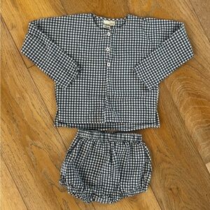 Goldie + Ace navy gingham bloomers and top set! NWOT